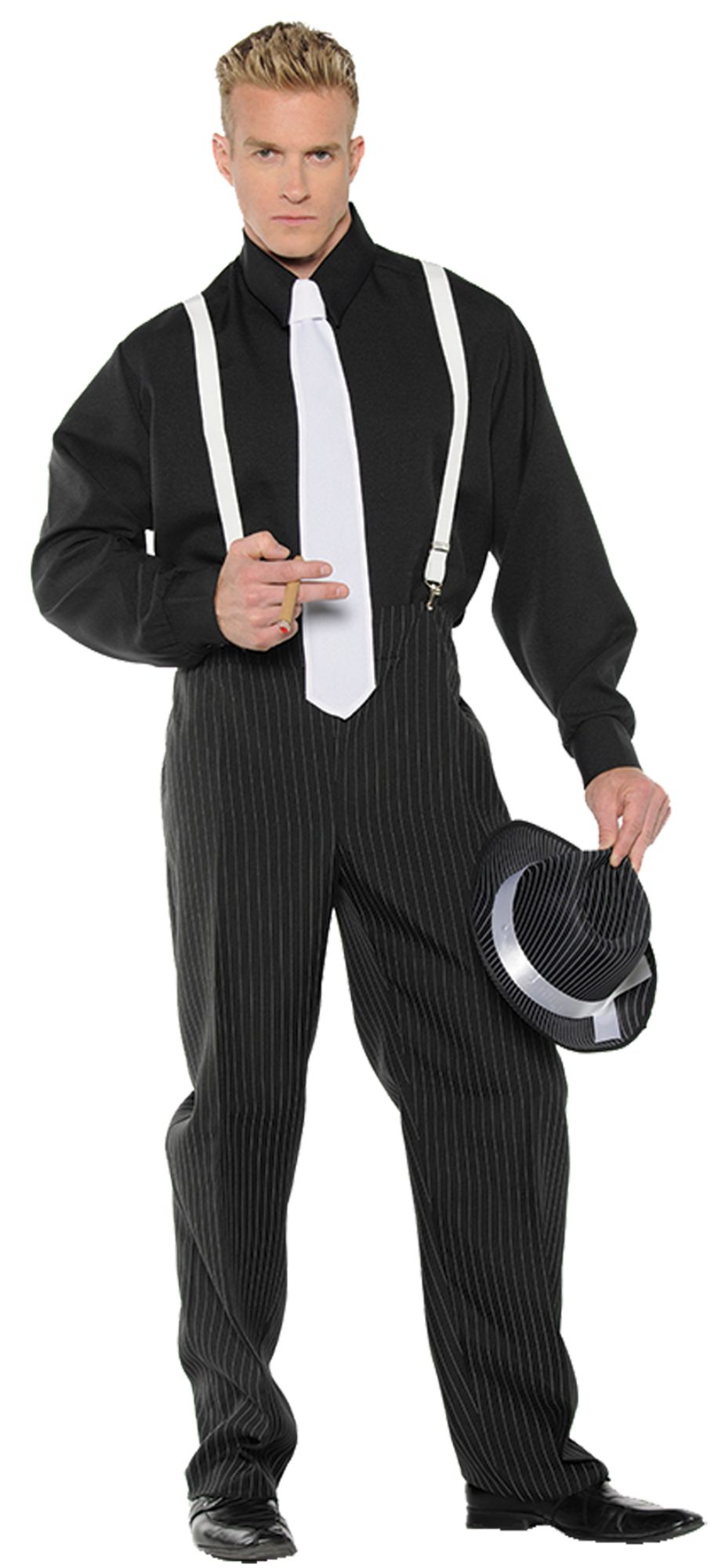 The Costume Center Black and White Men Adult Halloween Gangster Costume