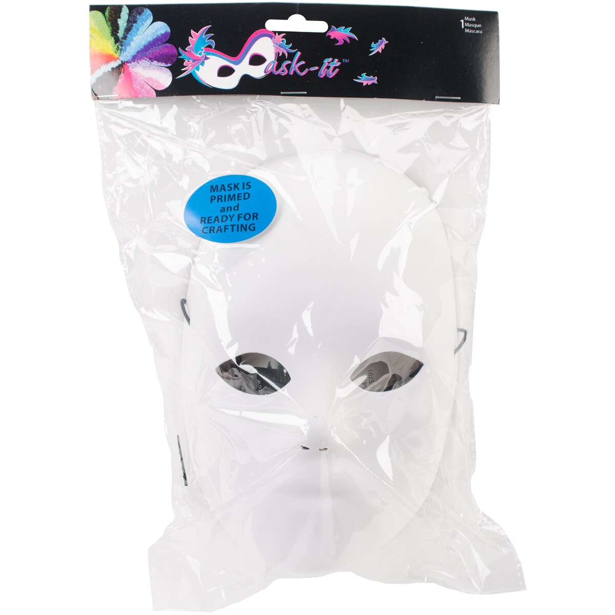 Mask-It Full Male Face Form 8.5&#x22;-White