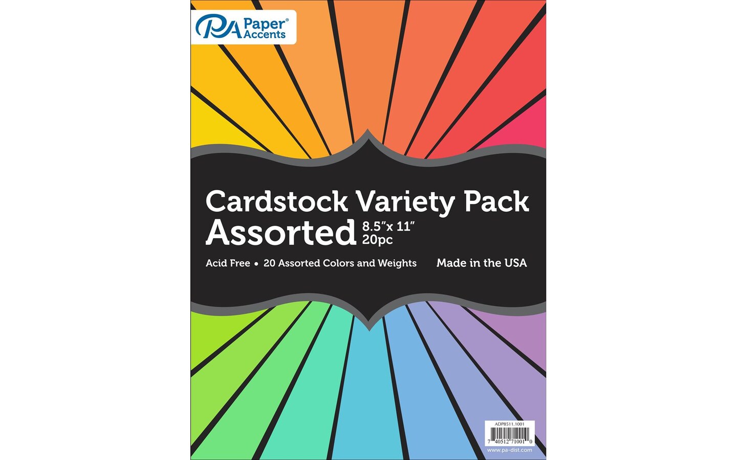PA Paper Accents Rainbow Cardstock 8.5 x 11 Variety Pack, Modern Hues, 65lb  Colored cardstock Paper for Card Making, Scrapbooking, Printing, Quilling