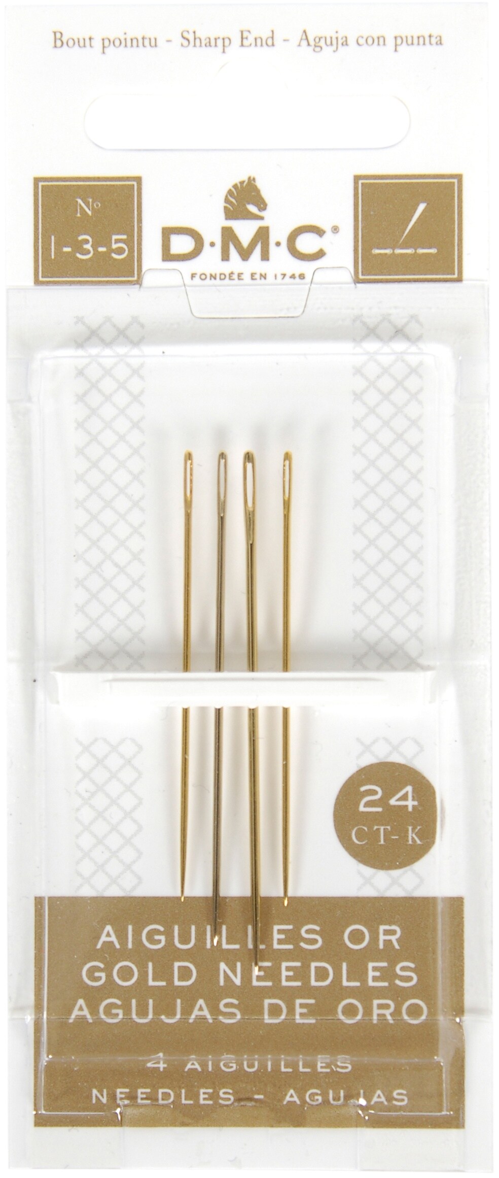 Dmc Gold Embroidery Hand NeedlesSize 1/5 4/Pkg Michaels