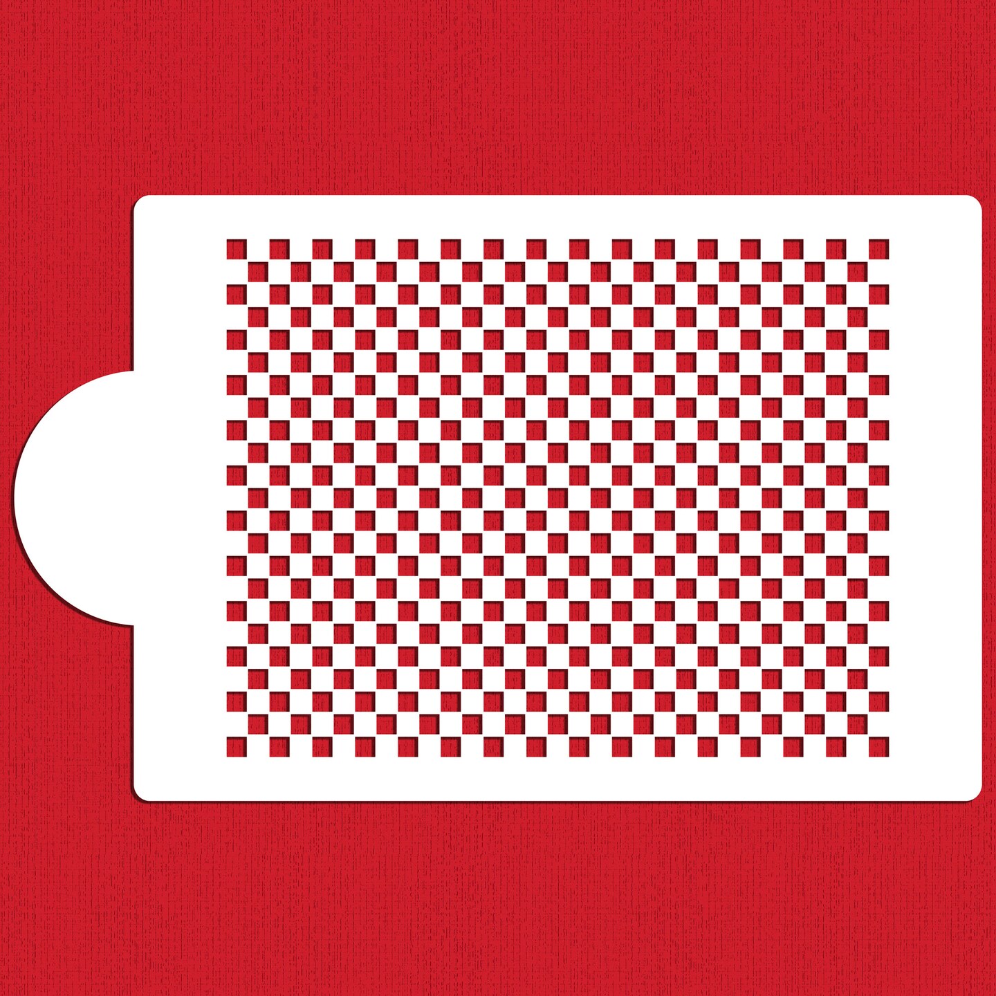 Mini Check Cake Stencil | C487 by Designer Stencils | Cake Decorating Tools | Baking Stencils for Royal Icing, Airbrush, Dusting Powder | Reusable Plastic Food Grade Stencil for Cakes | Easy to Use & Clean Cake Stencil