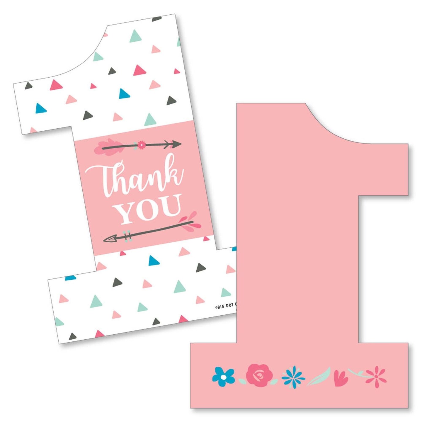 Big Dot of Happiness She's a Wild One - Shaped Thank You Cards - Boho ...