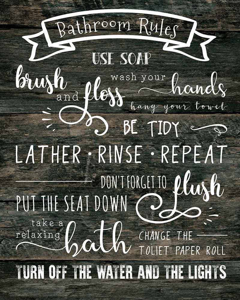 Bathroom Rules Poster Print by CAD DESIGNS - Item # VARPDX19846