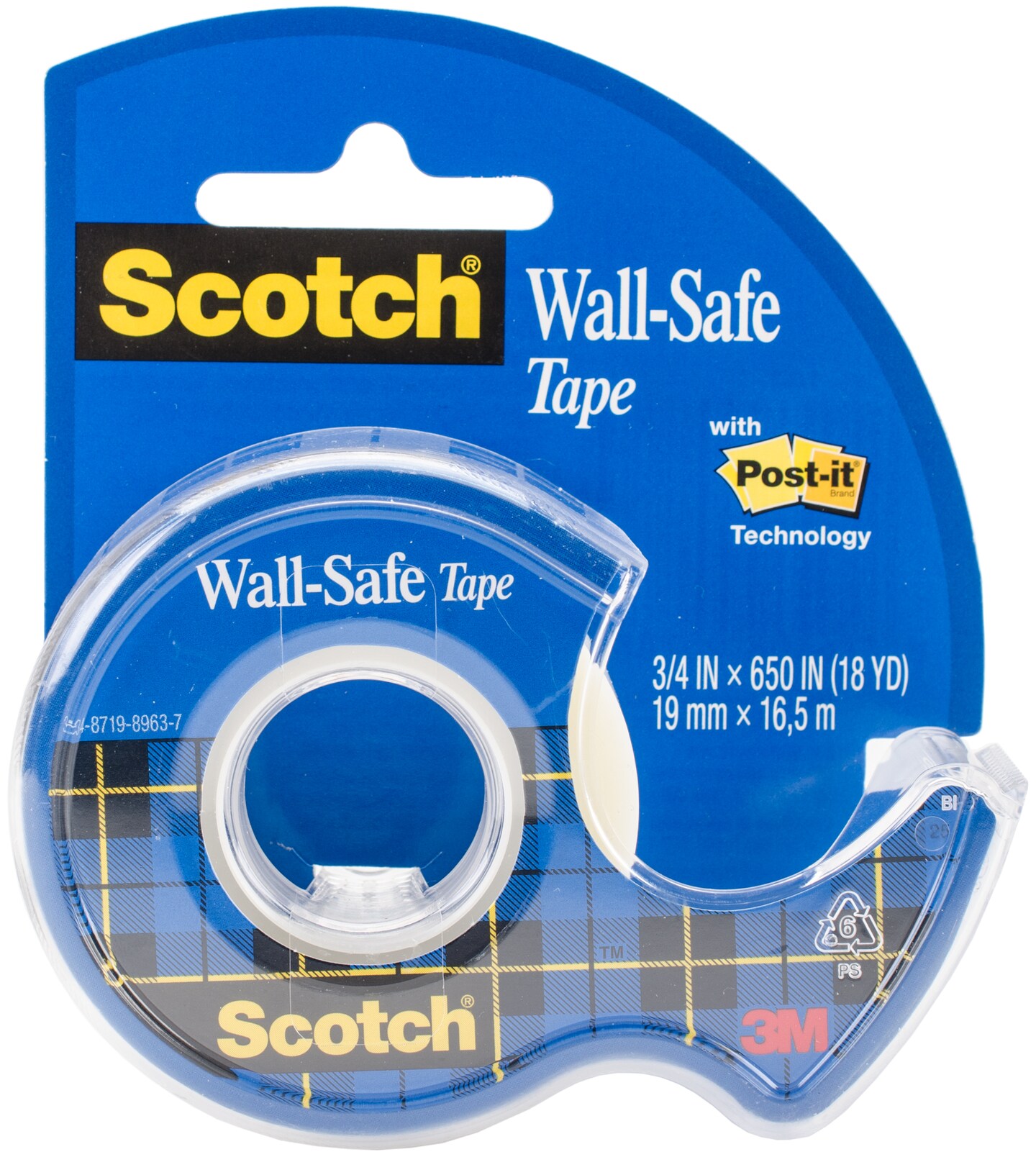 Scotch Wall-Safe Tape -.75&#x22;X650&#x22;