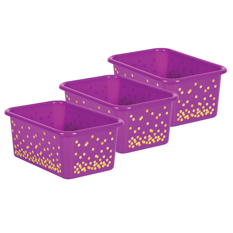 Purple Confetti Small Plastic Storage Bin, Pack Of 3 Michaels