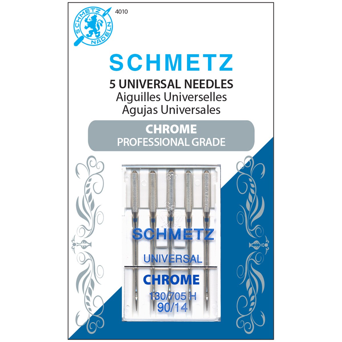 Schmetz Chrome Universal Machine Needles-Size 90/14 5/Pkg