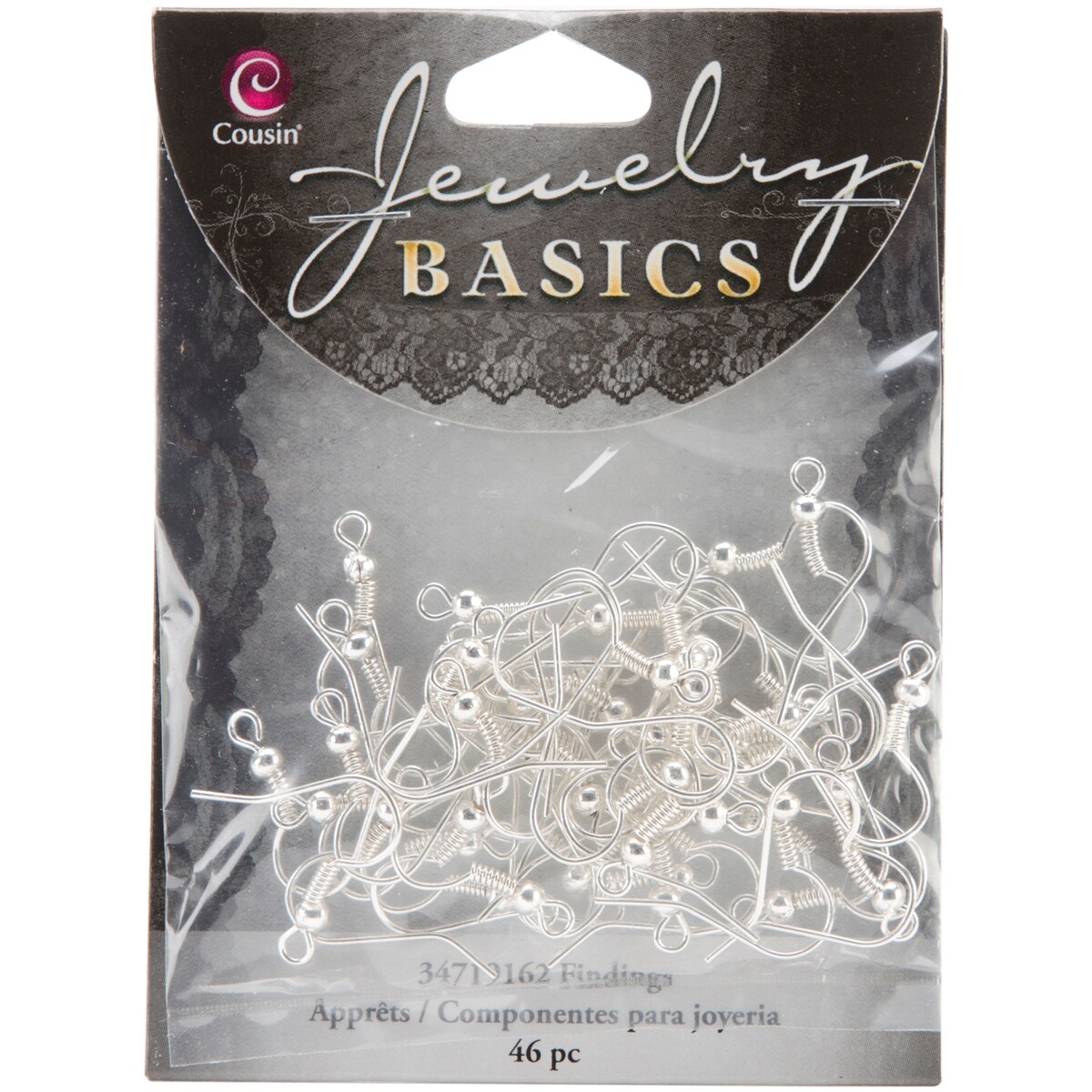 Cousin Jewelry Basics Metal Findings 46/Pkg-Bright Silver