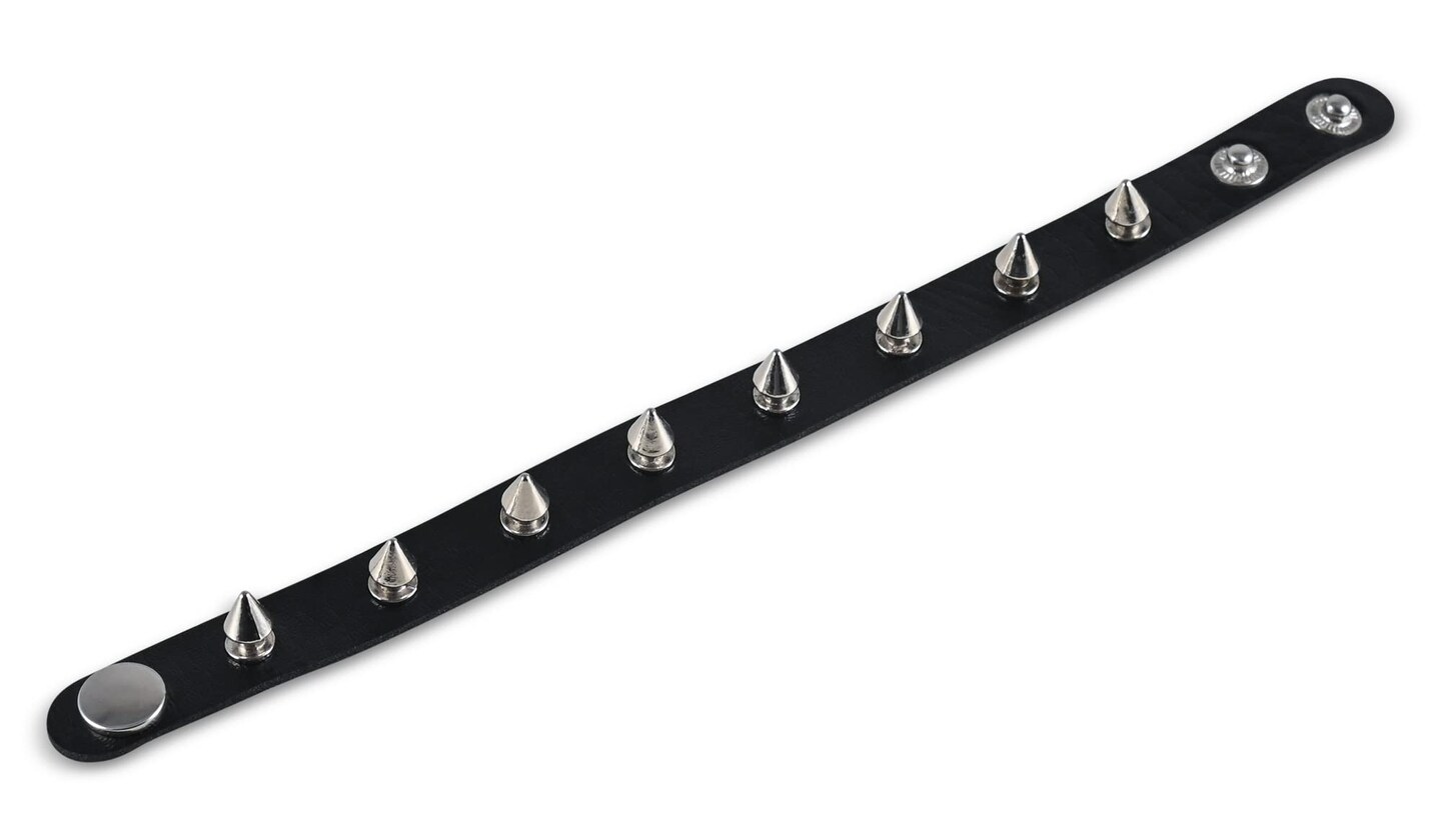 Punk Leather Spike Bracelet - Leather Cuff Biker Bracelet with Spikes for Men, Women and Kids