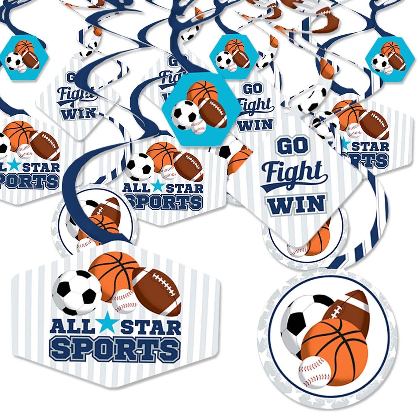 Big Dot of Happiness Go, Fight, Win - Sports - Baby Shower or Birthday  Party Hanging Decor - Party Decoration Swirls - Set of 40 | Michaels, image size:1440x1440