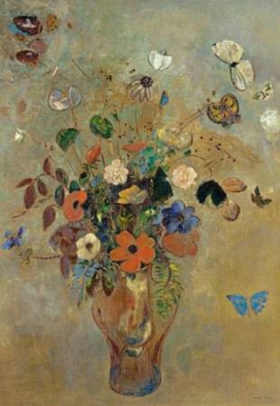 Bouquet of Flowers with Butterflies Poster Print by  Odilion Redon - Item # VARPDX279542