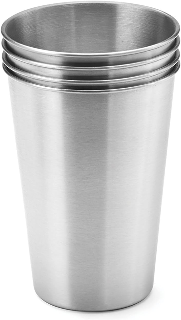 16oz Beer Cups, 18/8 Stainless Steel Set of 4