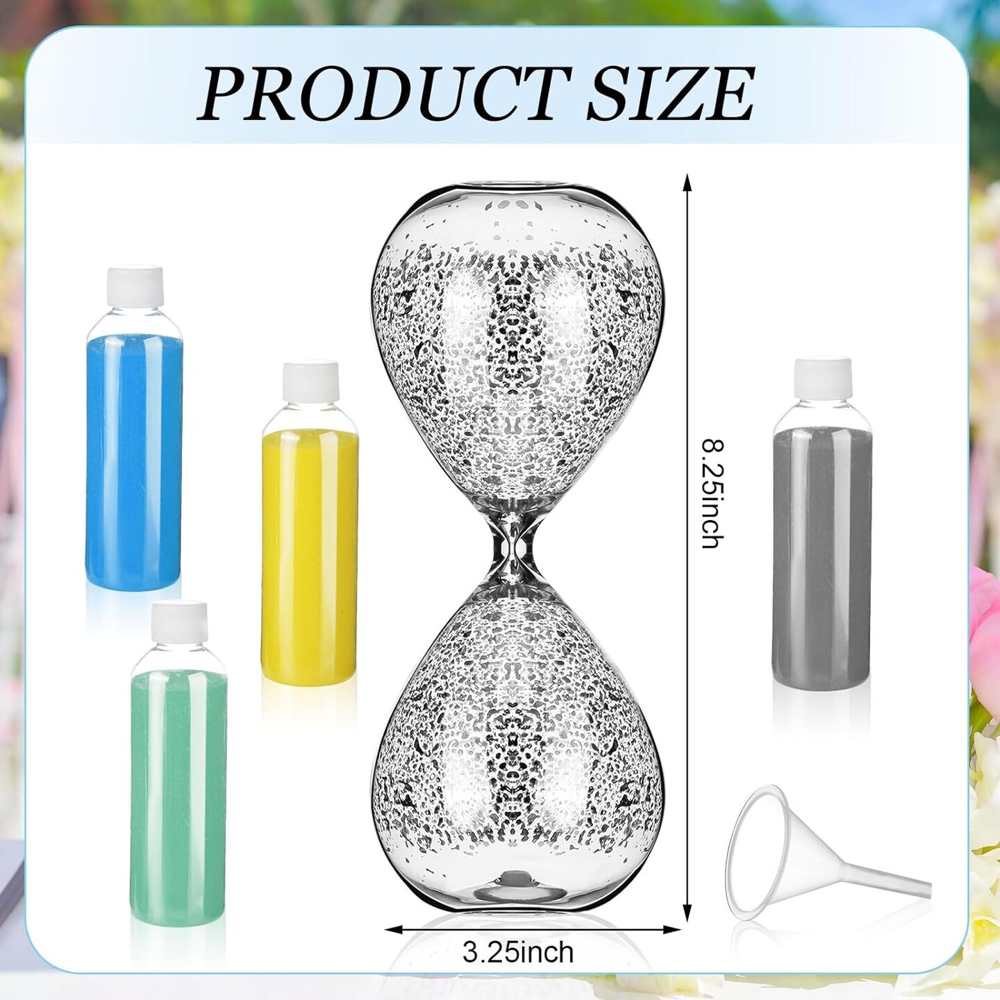 8.25x3.25 Inches Decorative DIY Sand Timer with 4 Tubes