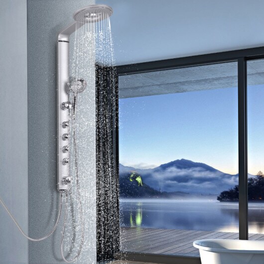 Aluminum Alloy Shower Column Massage Jet System w/ Hand shower