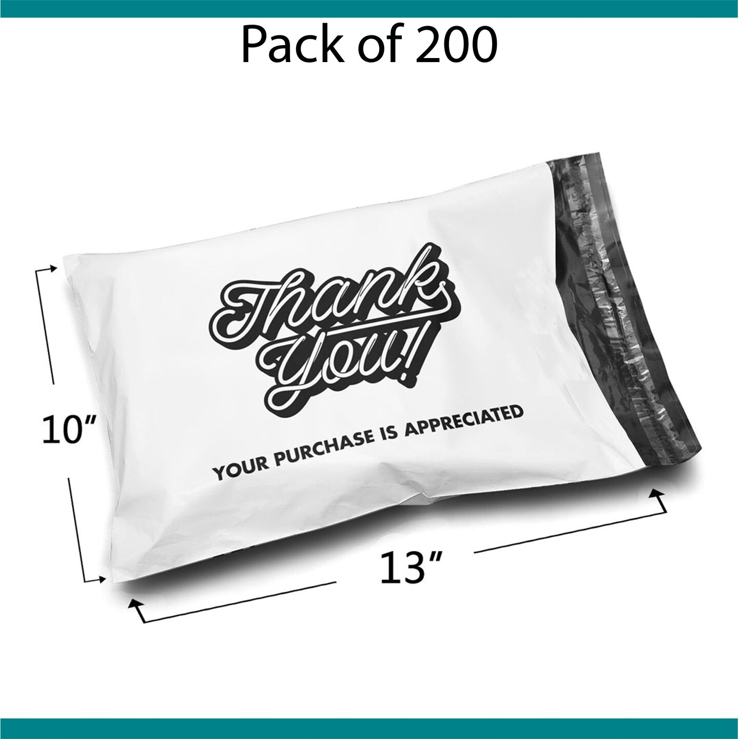 10 x 13 Thank You! Your Purchase is Appreciated Poly Bag Mailer Envelopes 2 Mil