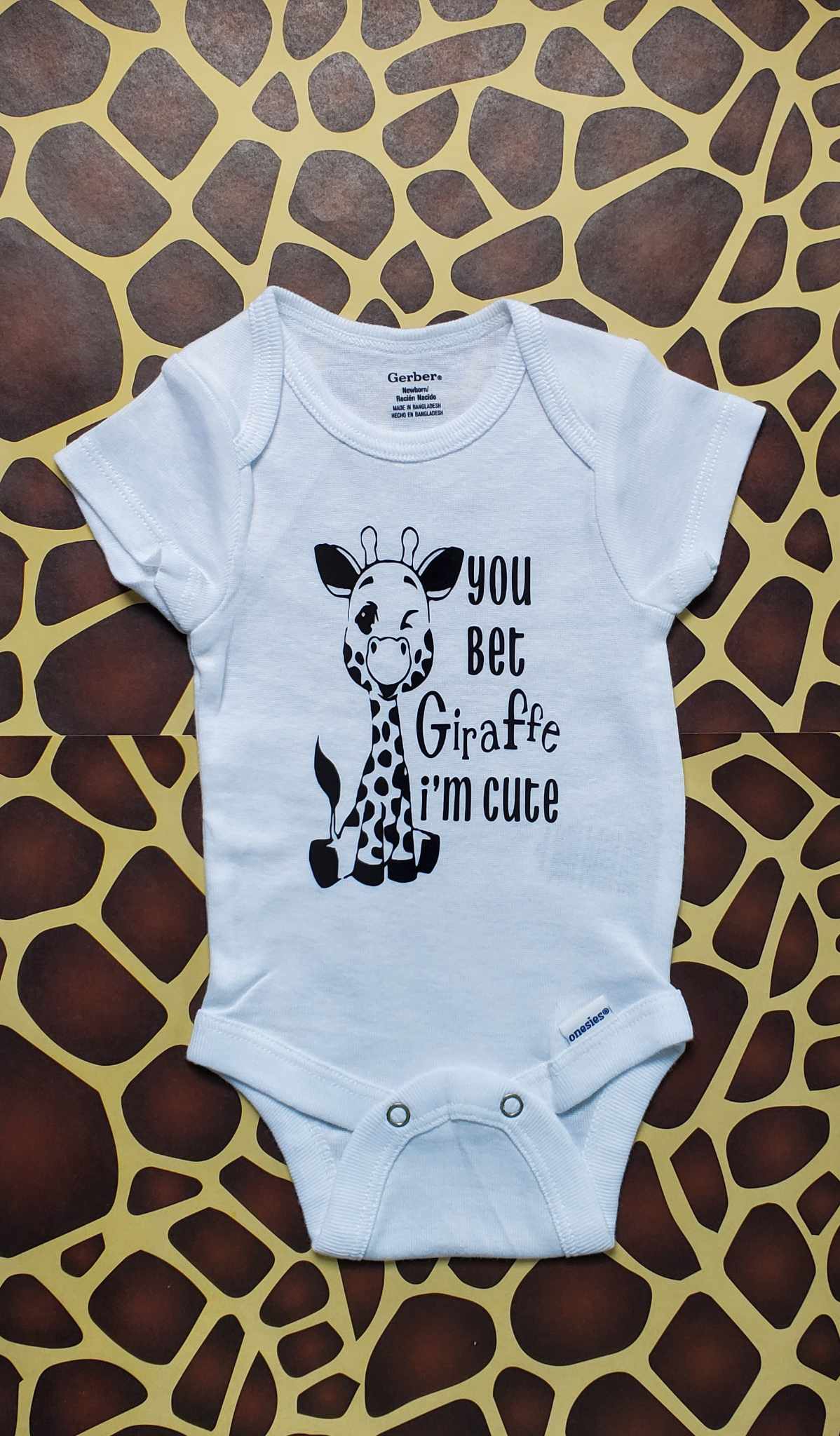 Gerber Onesie® Brand Bodysuit, You Bet Giraffe I'm Cute, Cotton