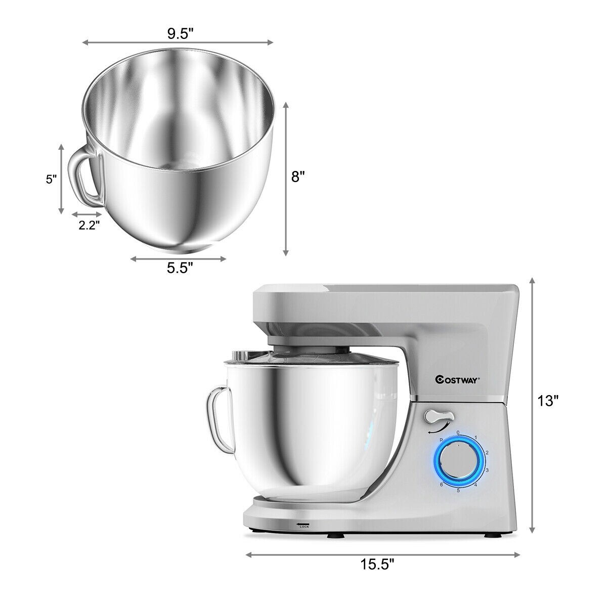 Tilt-Head Stand Mixer with Dough Hook