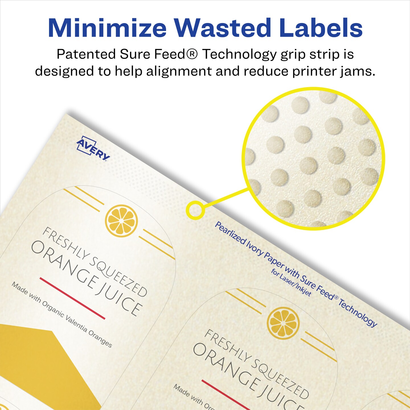 Avery Pearlized Ivory Arched Labels with Sure Feed Technology, Print-to-the-Edge, 3&#x22; x 2.25&#x22;