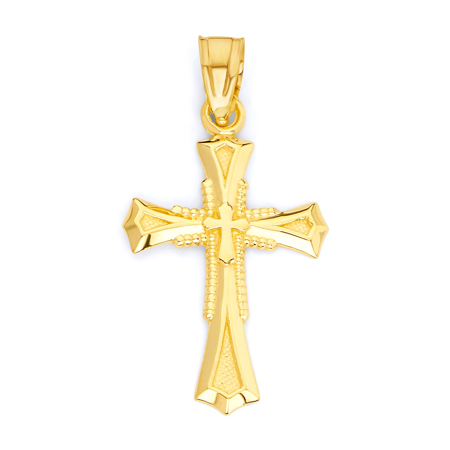 Vintage Gold Cross Pendant Necklace. newest Heavy Solid Rolo Chain Unique Gold Cross