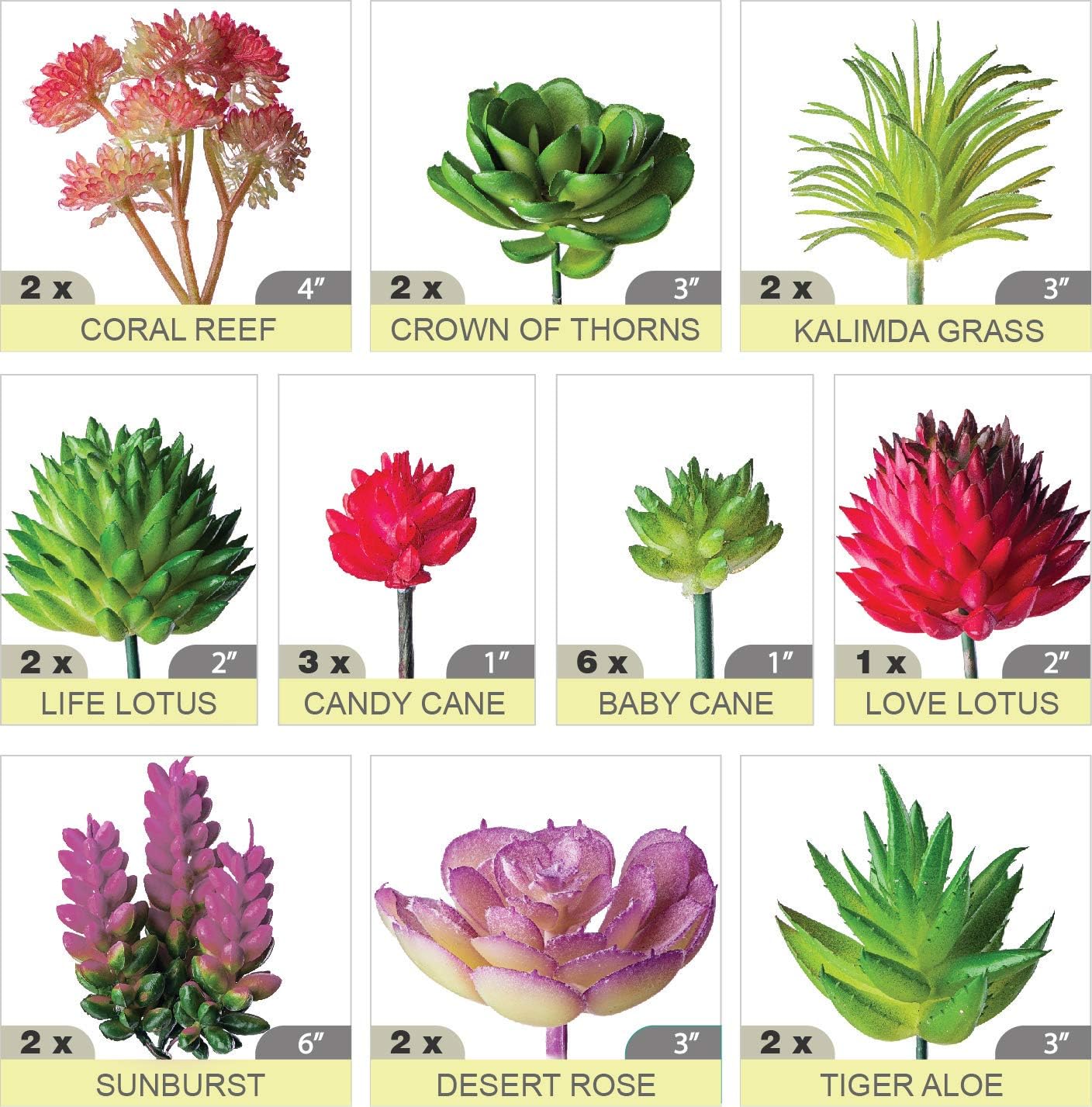 Artificial Succulent Plants 24 pcs