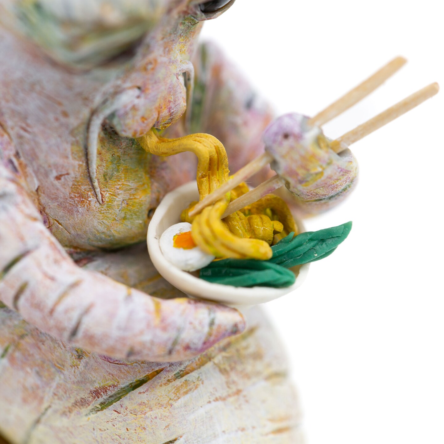 Grandpa Daikon Radish Desk Buddy, unique polymer clay figurine