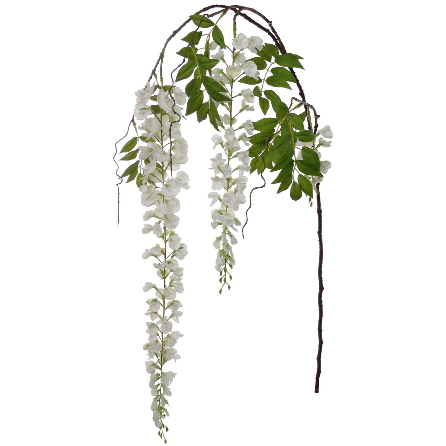 2-Pack 69" White Silk Wisteria Sprays – Elegant Hanging Florals