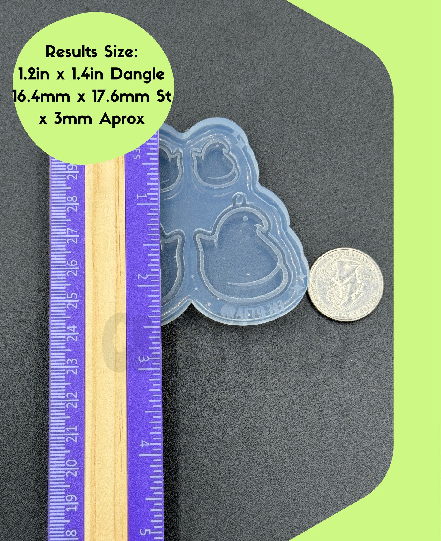 Peep Chick Dangle Earring Silicone Mold With Studs (C15)