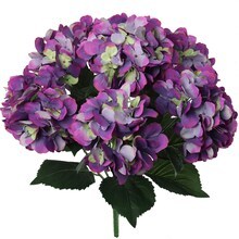 20-Inch Purple &#x26; Green Hydrangea Bushes with 7 Lifelike Silk Blooms for Indoor and Outdoor D&#xE9;cor, Floral Home by Artificial Flowers