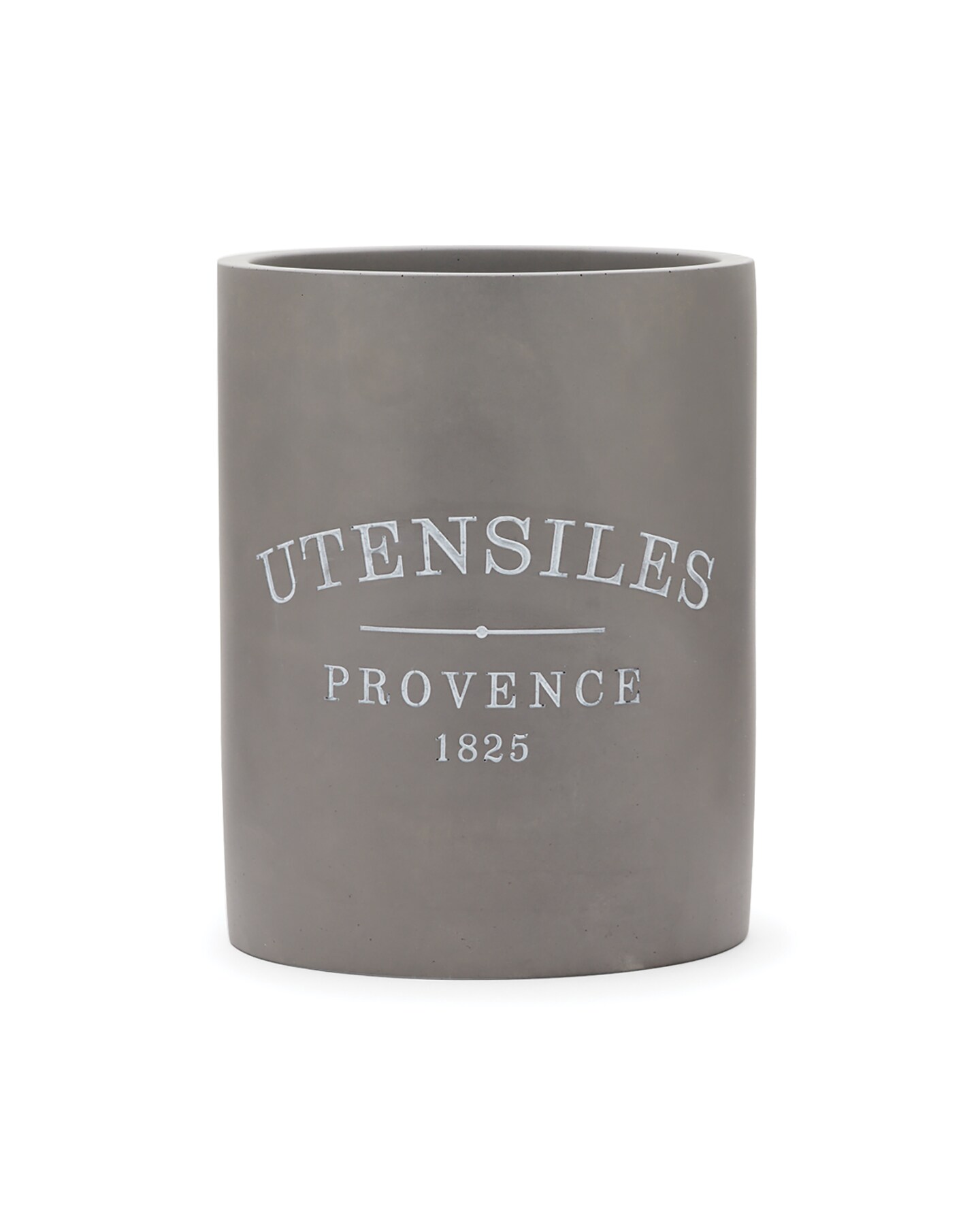 7x5&#x22; Grey Cement Utensil Holder Round