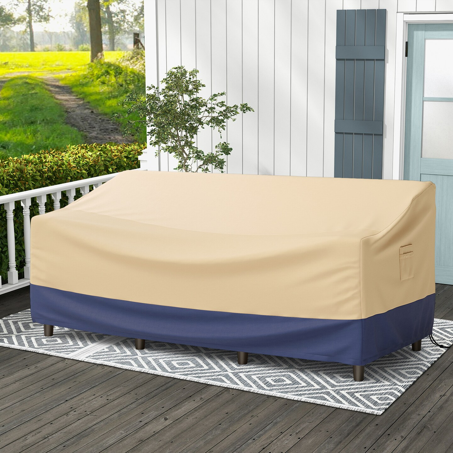 Patio Furniture Cover with Padded Handle and Click-Close Straps, Size ...