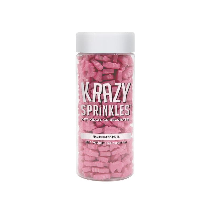 Krazy Sprinkles - Pink Unicorn Horns (1/2 Cup, 1x Jar) for Cakes, Ice Cream & Cookies