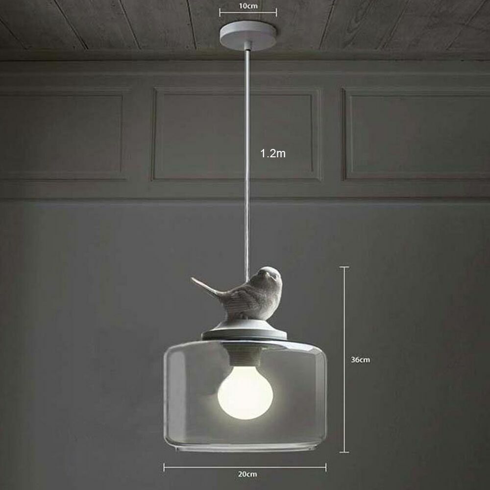 Kitcheniva Modern Bird Clear Glass Pendant Light Fixture