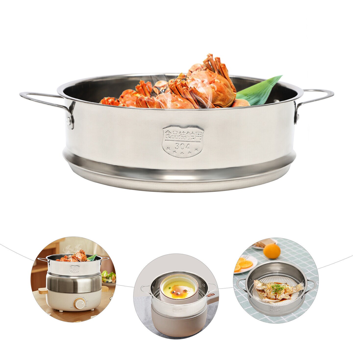 Kitcheniva Stainless Steel Steamer Basket Stockpot Pot