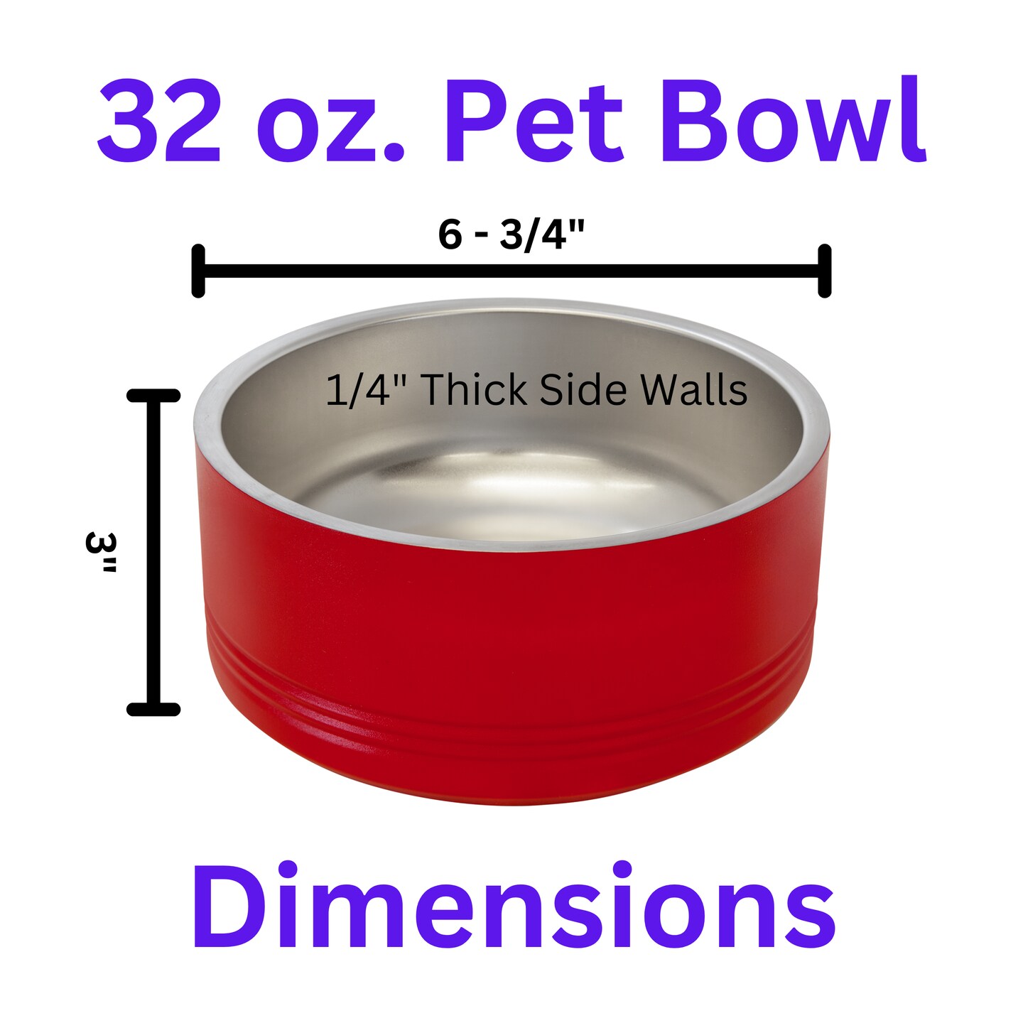Custom Dog Bowl 64 oz. Custom Engraved Pet Bowl Stainless Steel