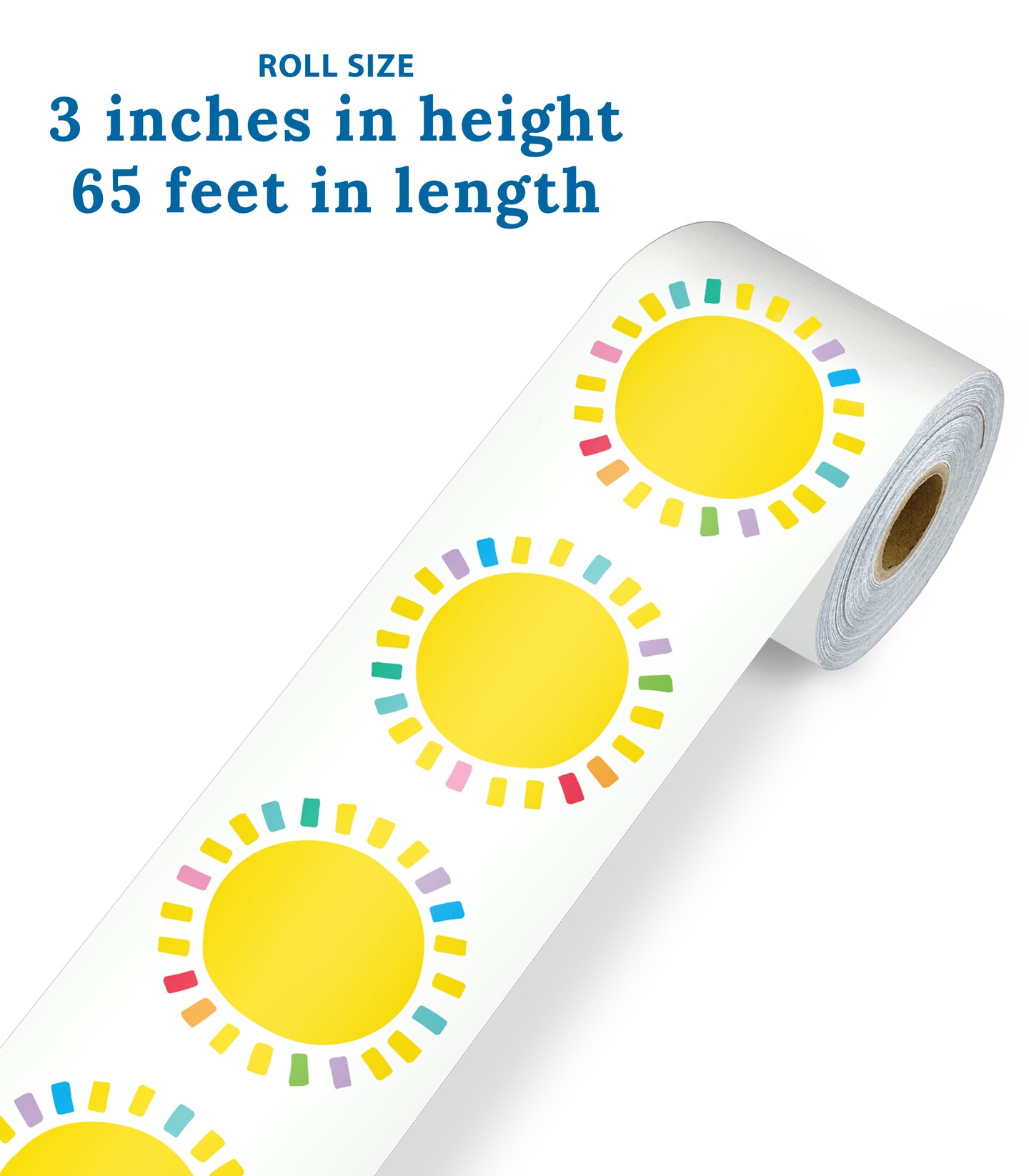 Carson Dellosa Happy Place 65Ft of Sun Bulletin Board Borders, 1 Roll of Sunshine Trim for Rolling Whiteboard, Cork and Posterboard, Classroom Decor, Party, Spring, and Summer Decorations