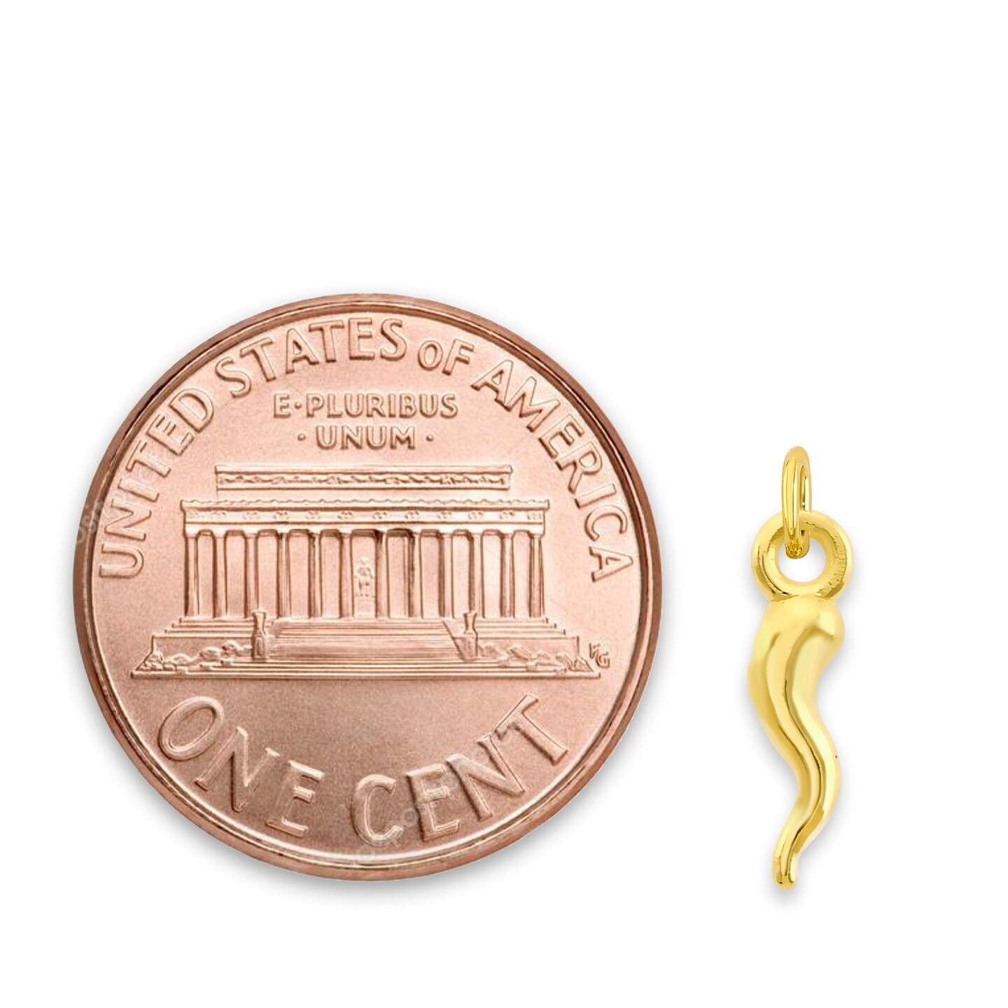 Gold 10 G 10K Echt Gold Anhänger - Italienisches Horn (Cornicello