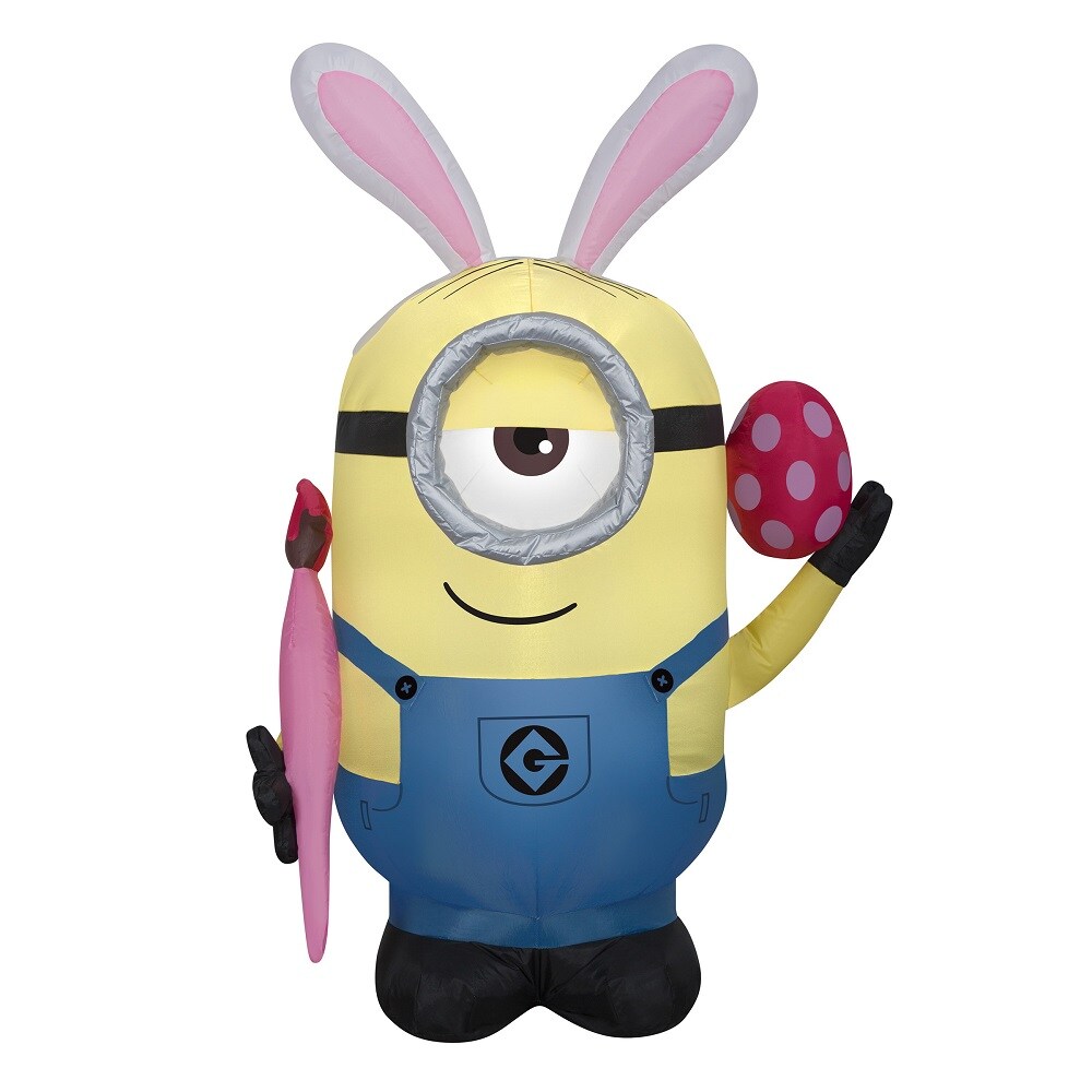 National Tree Company Inflatable Easter Despicable Me Minion Decoration, Self Inflating, Plug In, Easter Collection, 48 Inches