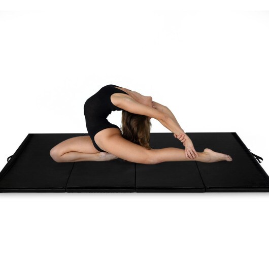 4-Panel Folding Gymnastics Mat with Carrying Handles for Home Gym