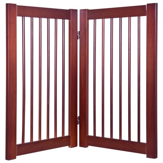 30&#x22; Configurable Folding Free Standing Wood Pet Safety Fence