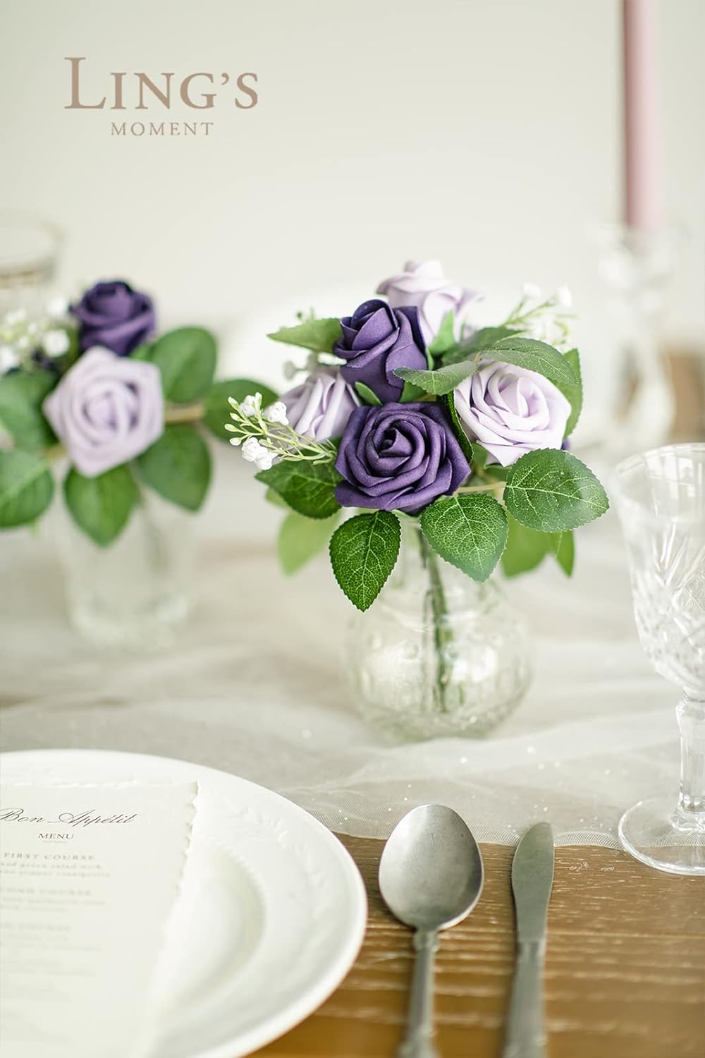 2 Inches Natural Rose Head for DIY Decorations Set of 24