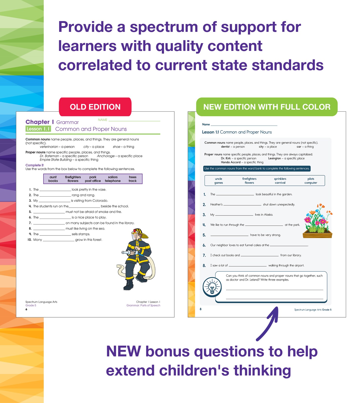 Spectrum Language Arts 5th Grade Workbook, ELA Books for Kids Ages 10-11 Covering Parts of Speech, Vocabulary, English Grammar, Sentence Structure, and More, Classroom or Homeschool Curriculum