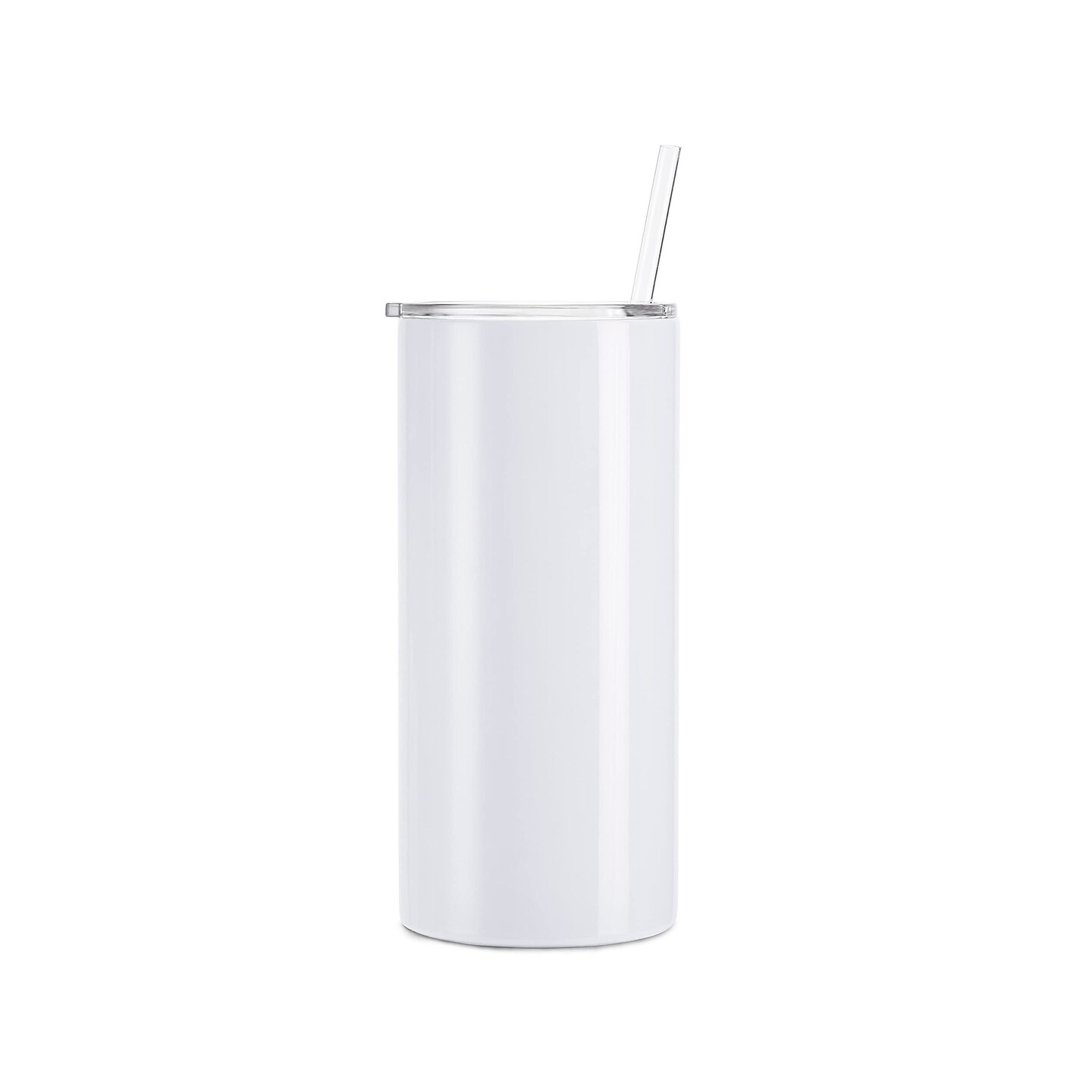 Makerflo 20 oz Thick Sublimation Blank Tumbler with Splash Proof Lid &#x26; Straw - Pack of 25, Craft-Ready for DIY Gifts &#x26; Personalization (Sublimation, Epoxy, UV DTF, Vinyl, and Laser Engraving)