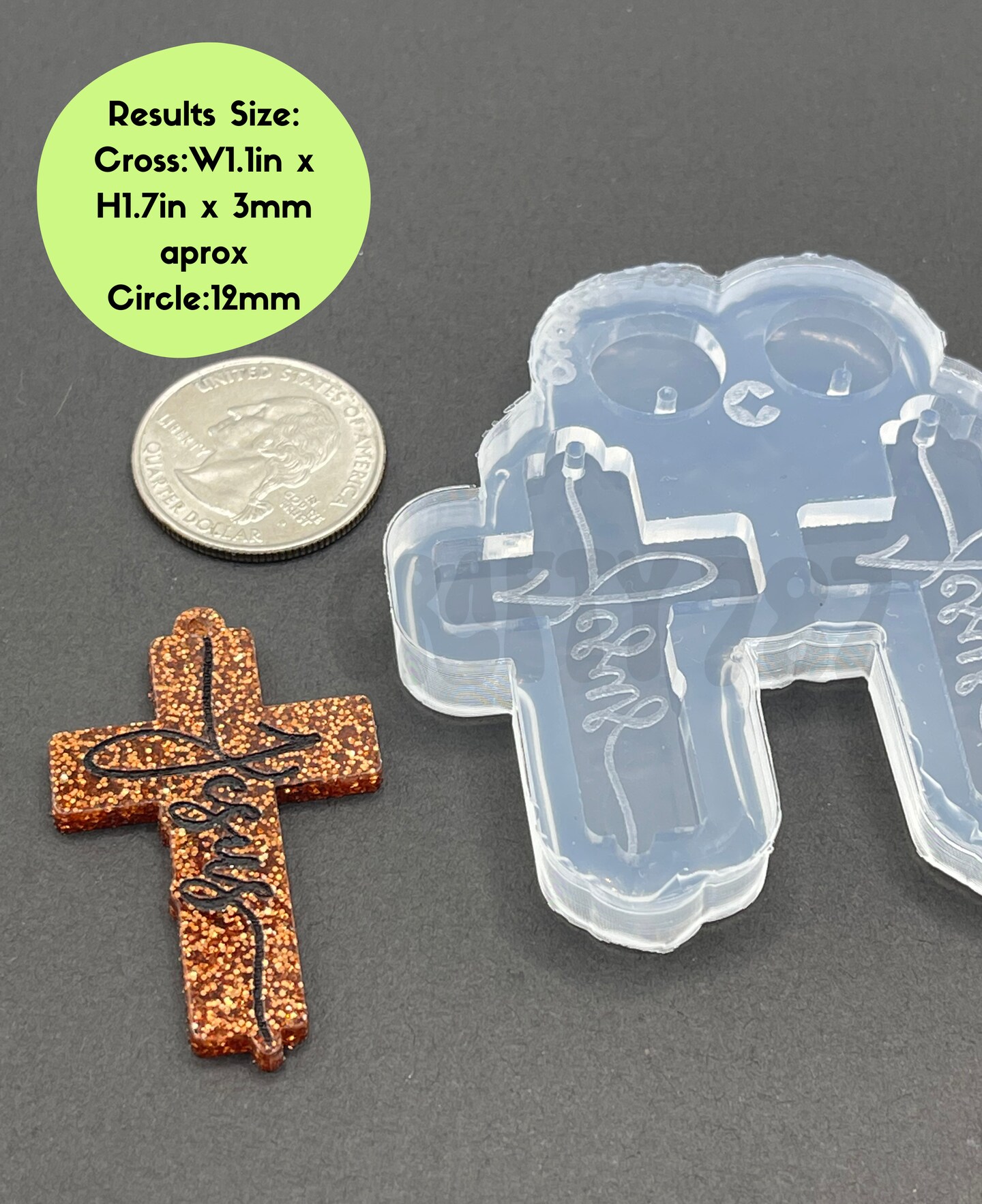 Cross Dangle Earring Silicone Mold, Keychain Mold (C14)