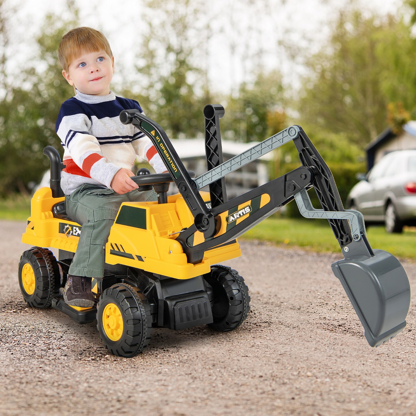 Costway Kids Ride on Excavator Digger Electric Construction Vehicles with Lights Music Michaels