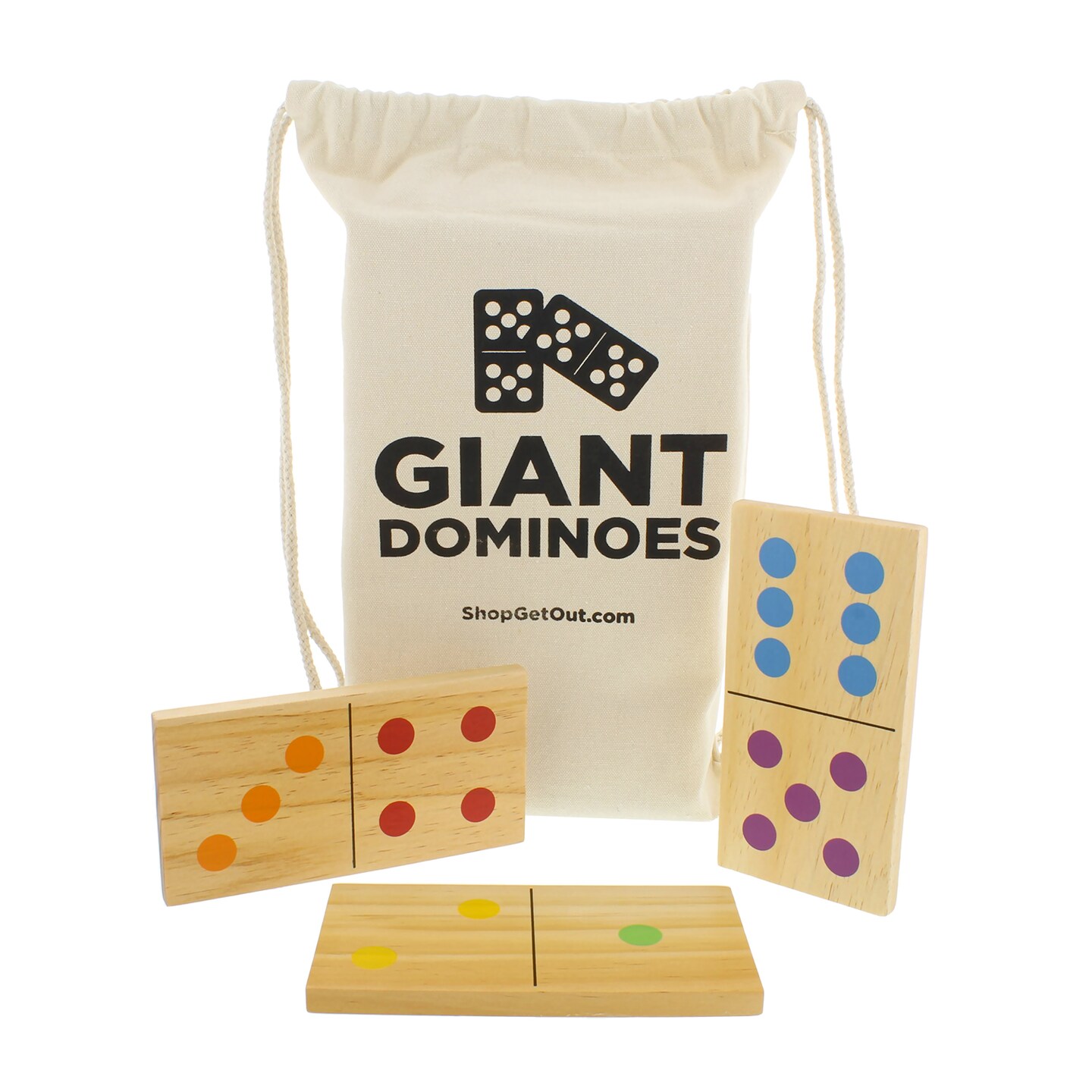 Giant Wooden and Numbered Dominoes 28-Piece Jumbo Wood Set