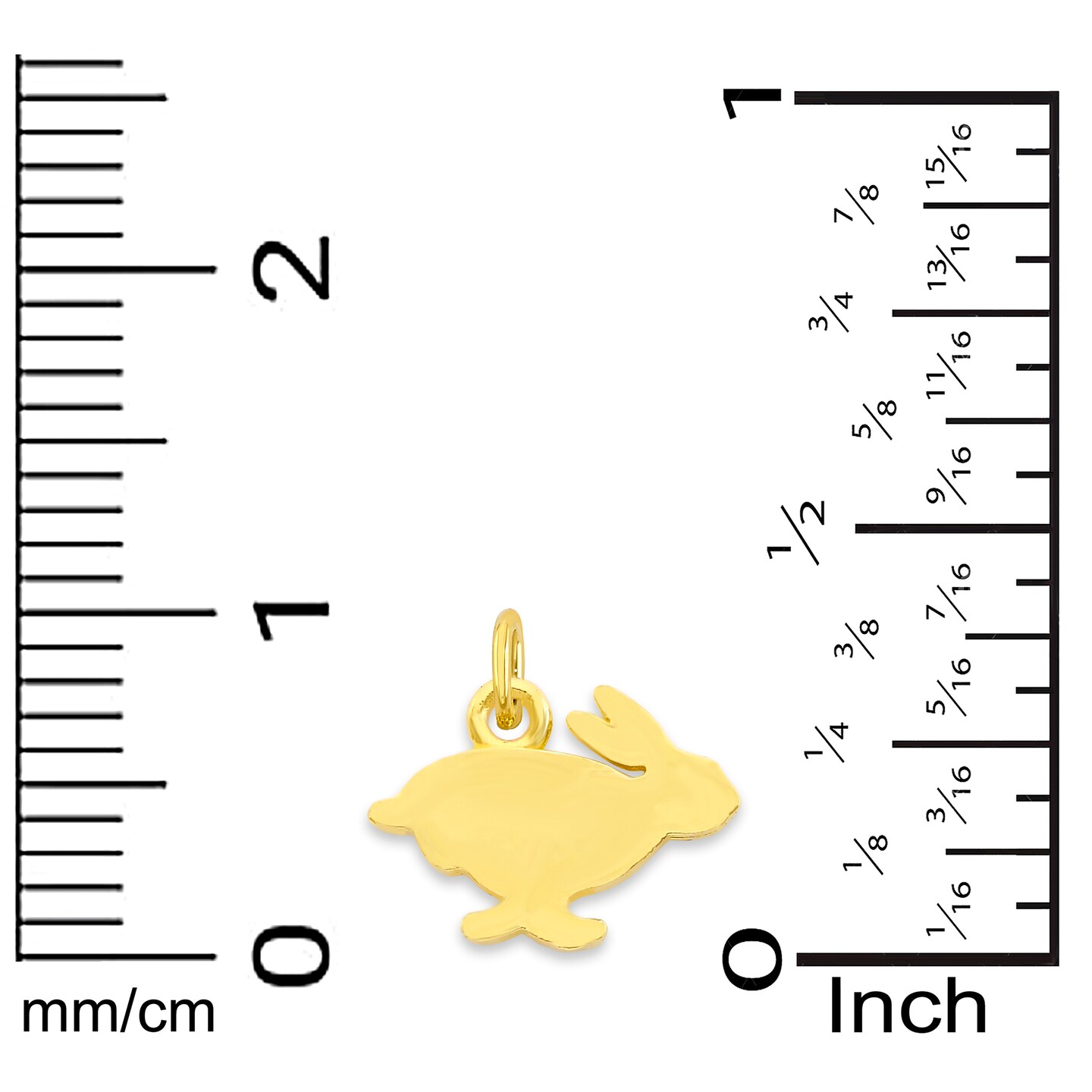 Solid 10k or 14k Gold Rabbit Charm with Jump Ring for Bracelet or Necklace product 4