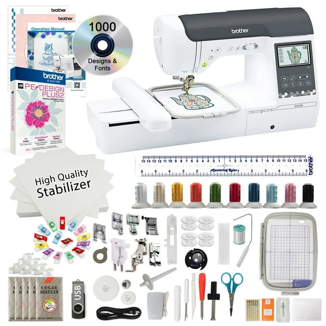 Brother SE2000 Sewing and Embroidery Machine 7x5 With PEDESIGNPLUS2 Software and $199 Bonus Bundle