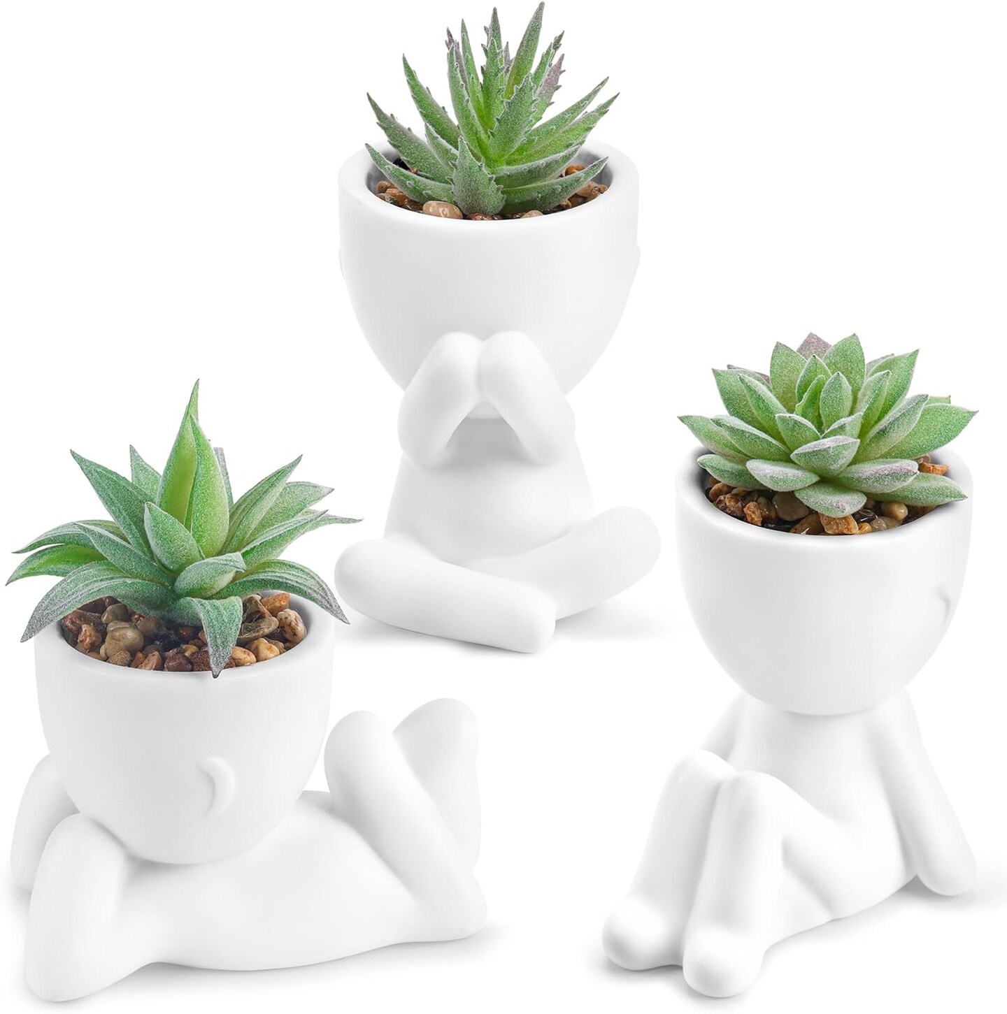 Fake Succulents Plants with Human Shaped Pot Michaels