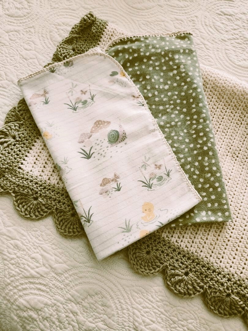Copy-Crochet baby blanket set, Receiving blankets, plush baby toy