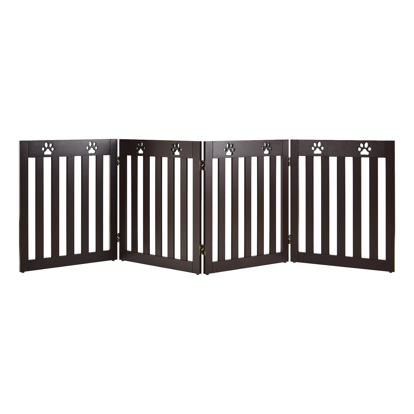 Folding Wooden Freestanding Pet Gate Dog Gate with 360&#xB0; Hinge