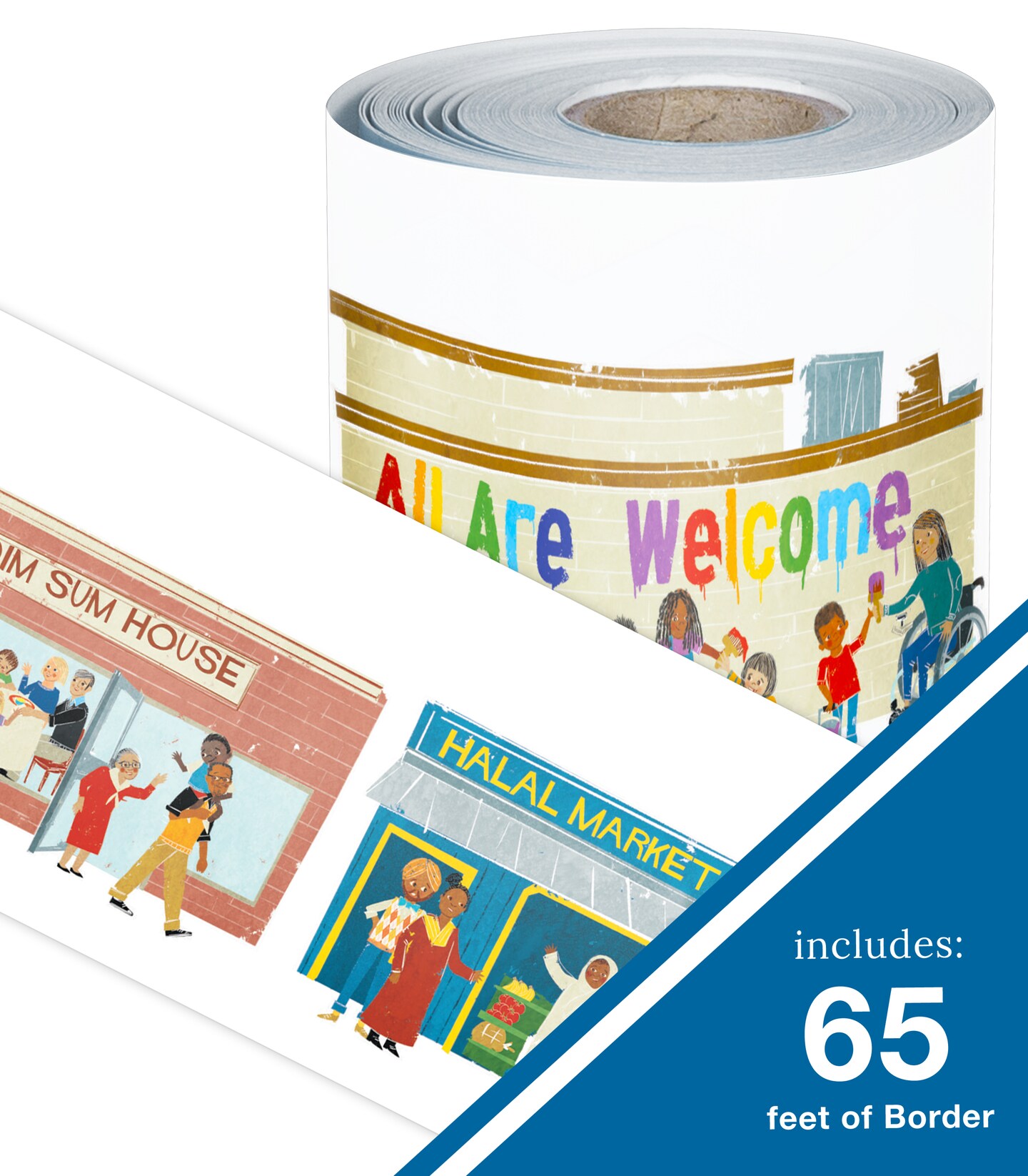 Carson Dellosa All Are Welcome 65 Ft All Are Neighbors Straight Diversity and Inclusivity Bulletin Board Borders, Classroom Borders for Bulletin Board &#x26; Inclusive Classroom D&#xE9;cor, Bulletin Board Trim